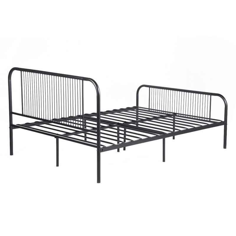Doppelbettgestell aus schwarzem Metall mit 2-Sitzer-Lattenrost LINE MORGANA