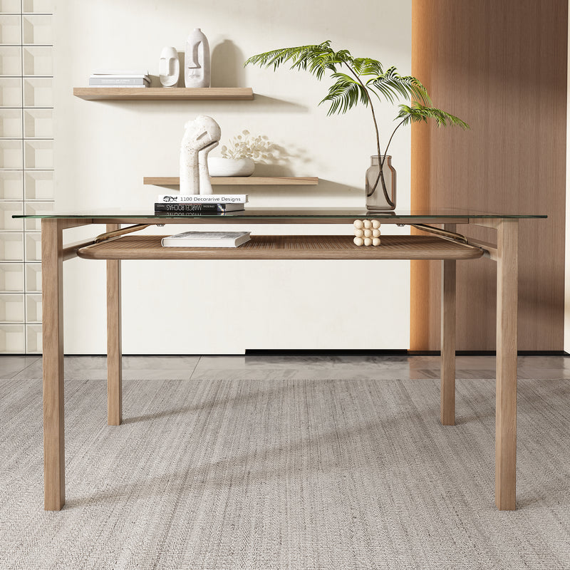 Ensemble Table à manger en verre de style rétro avec 4 chaises en velours vert LOSSIRS+YUHRAR GREEN
