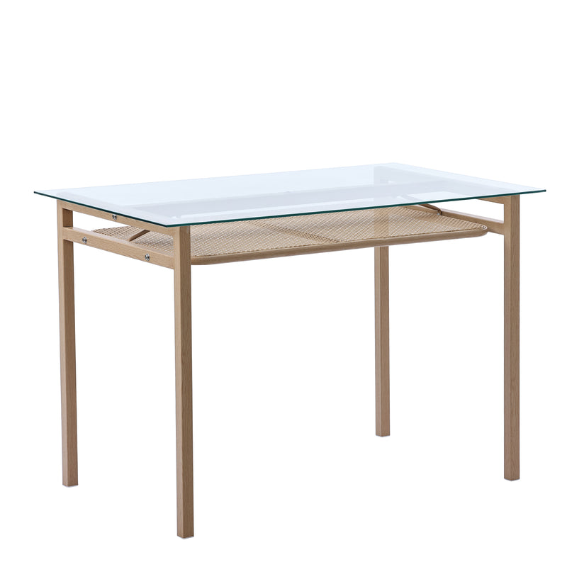 Ensemble Table à manger en verre de style rétro avec 4 chaises en velours vert LOSSIRS+YUHRAR GREEN