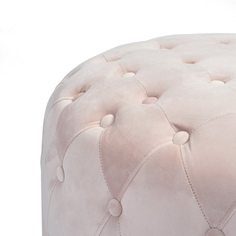 Runder Sitzpuff aus Samt in Rosa MIYA BLUSH