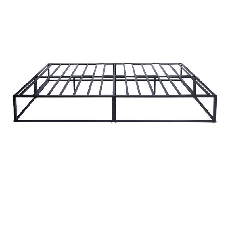 Schwarz-metallisches Doppelbett mit Lattenrost und Stauraum unter dem Bett, 190 x 135 x 30 cm, MUSEL DOUBLE BLACK