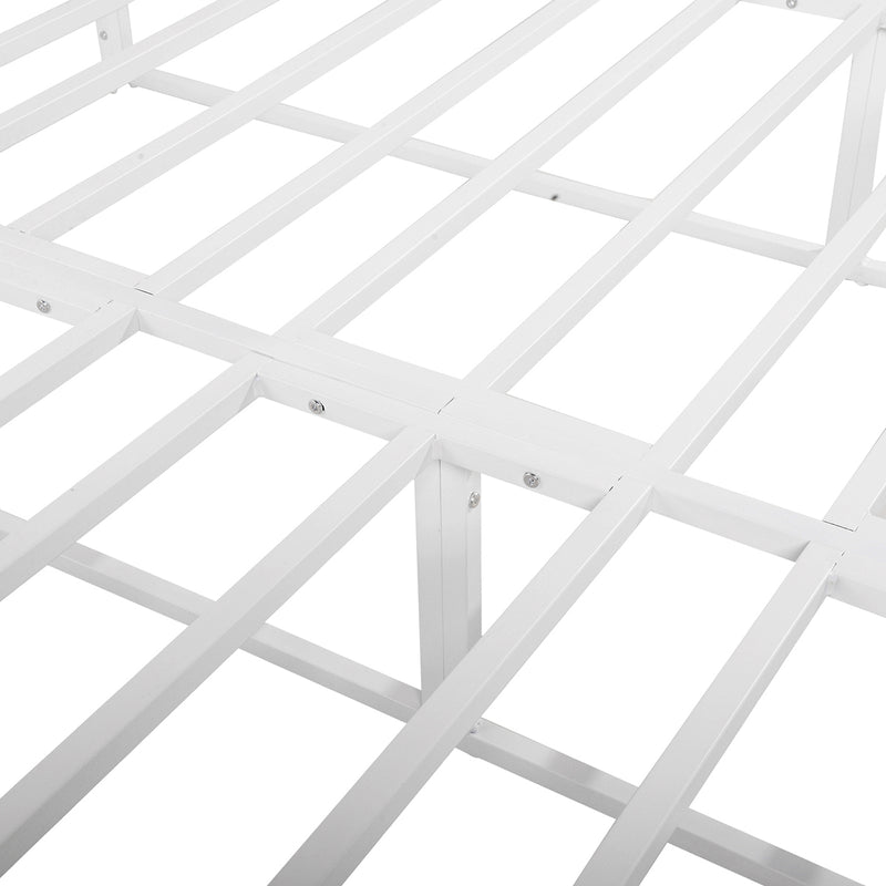 Weiß-metallisches Doppelbett mit Lattenrost und Stauraum unter dem Bett, 200 x 160 x 30 cm, MUSEL KING WHITE 160
