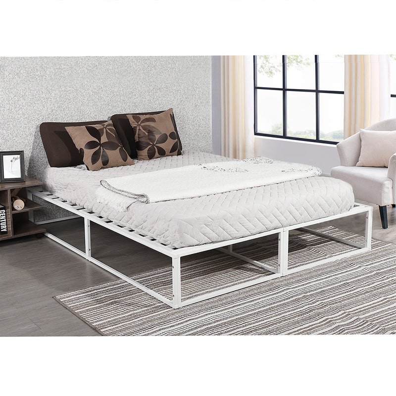 Weiß-metallisches Doppelbett mit Lattenrost und Stauraum unter dem Bett, 200 x 160 x 30 cm, MUSEL KING WHITE 160