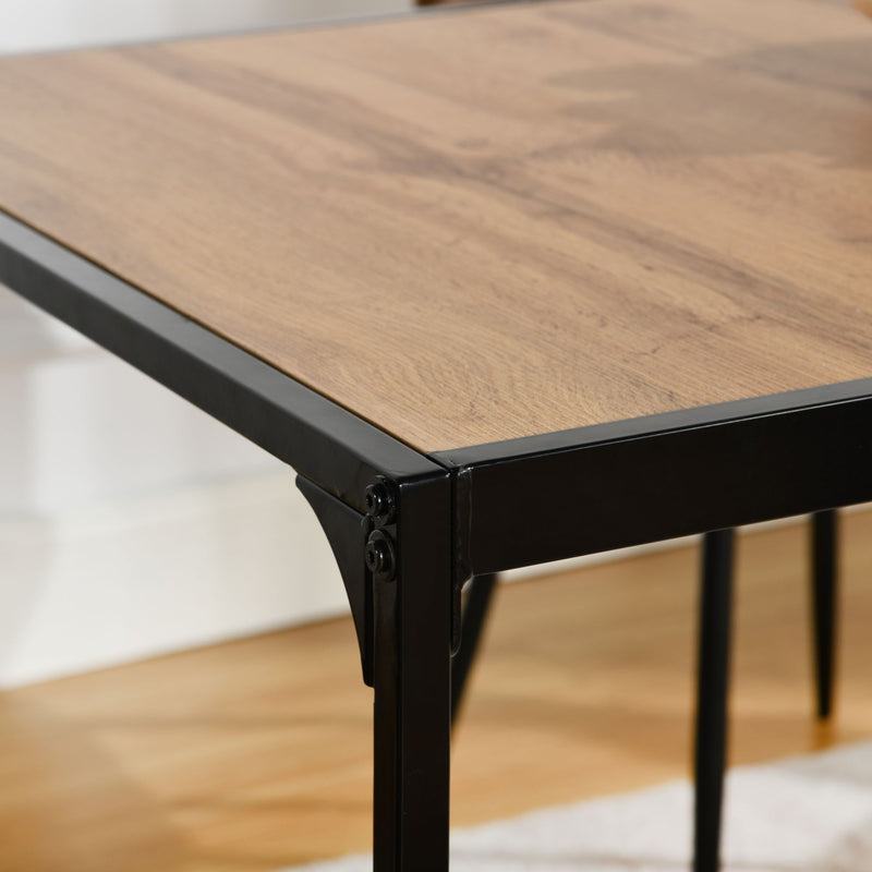 Ensemble de table et 4 chaises effet bois, blanc et noirs MILLIKEN 120 DARK+CHARLTON FABRIC BEIGE BLACK LEG