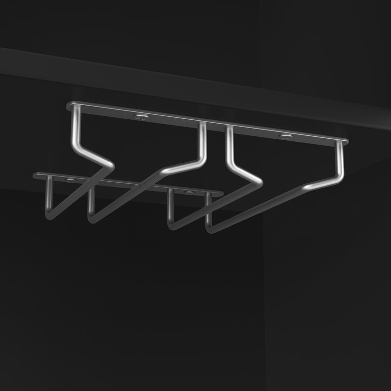 Buffet de cuisine noir avec porte-verres et range bouteille MONPHEAN