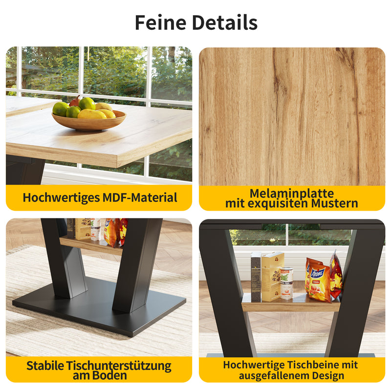 Ensemble table à manger extensible en effect bois clair (118-157) et 4 chaises vintage de style scandinave MURLID+CHARLTON SUEDE BROWN