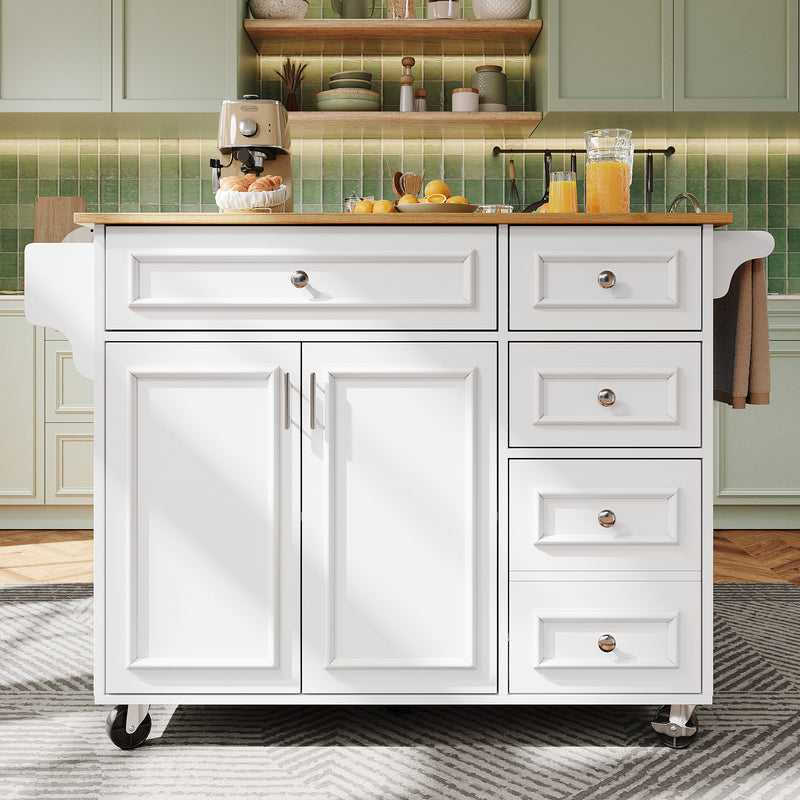 Desserte de cuisine mobile blanche plateau pliant extensible RIDGRSHORE