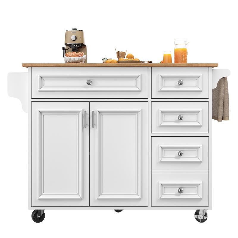 Desserte de cuisine mobile blanche plateau pliant extensible RIDGRSHORE