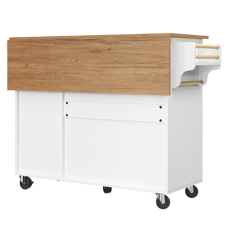 Desserte de cuisine mobile blanche plateau pliant extensible RIDGRSHORE