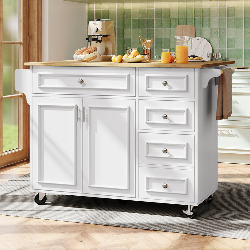 Desserte de cuisine mobile blanche plateau pliant extensible RIDGRSHORE