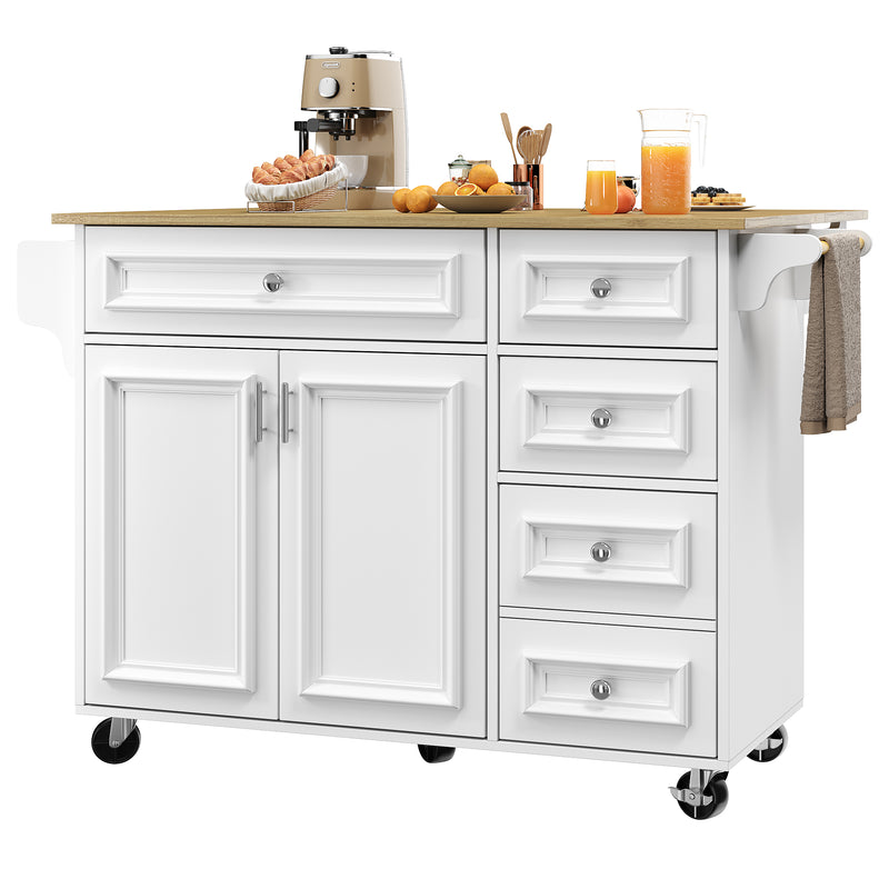 Desserte de cuisine mobile blanche plateau pliant extensible RIDGRSHORE