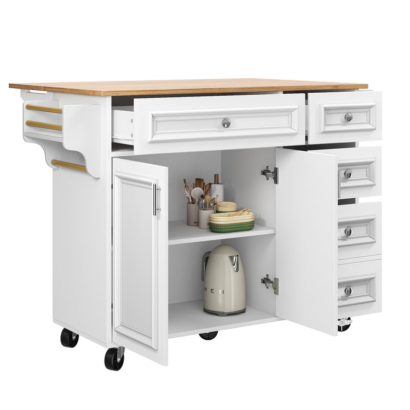 Desserte de cuisine mobile blanche plateau pliant extensible RIDGRSHORE