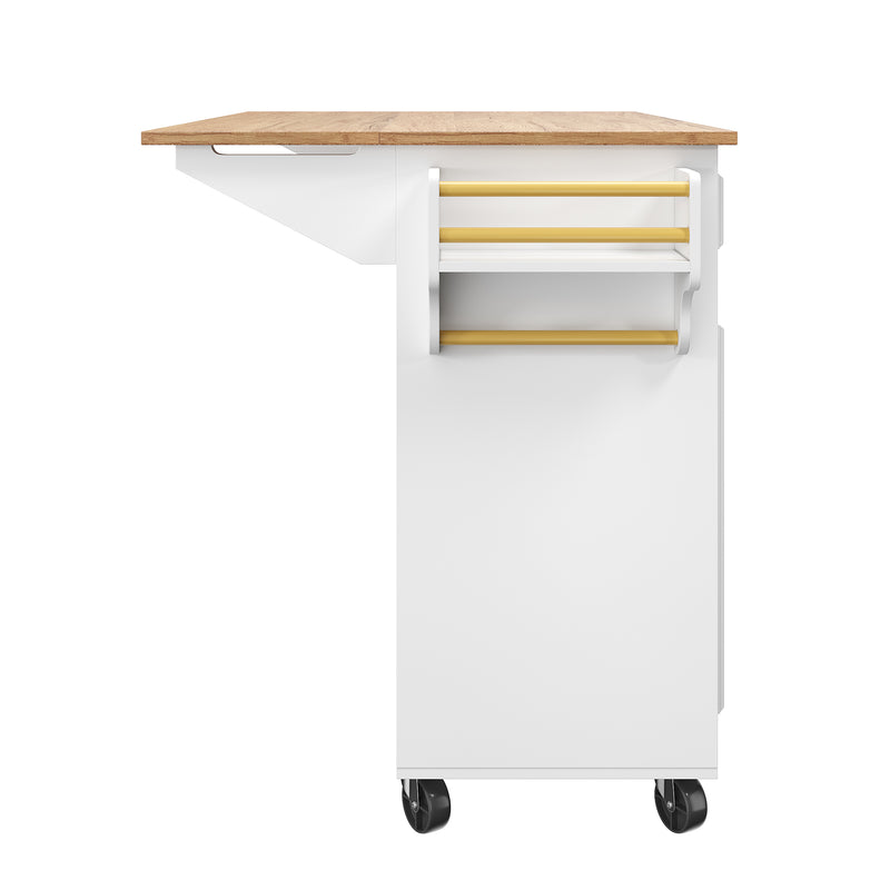 Desserte de cuisine mobile blanche plateau pliant extensible RIDGRSHORE