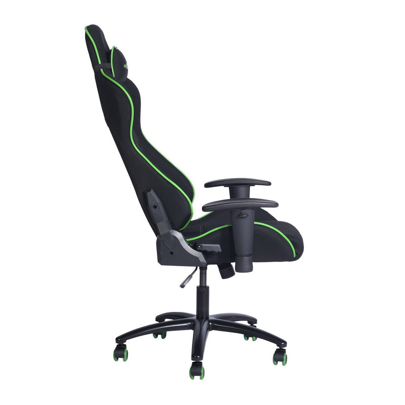 Chaise de gaming ergonomique vert avec appui-tête et support lombaire amovibles hauteur réglable NORRIS