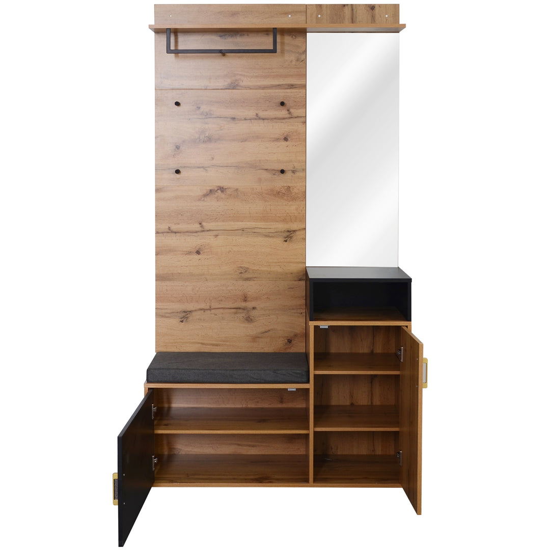 Porte-manteau Avec Banc à Chaussures Pour Entrée, Couloir Avec Coussin
