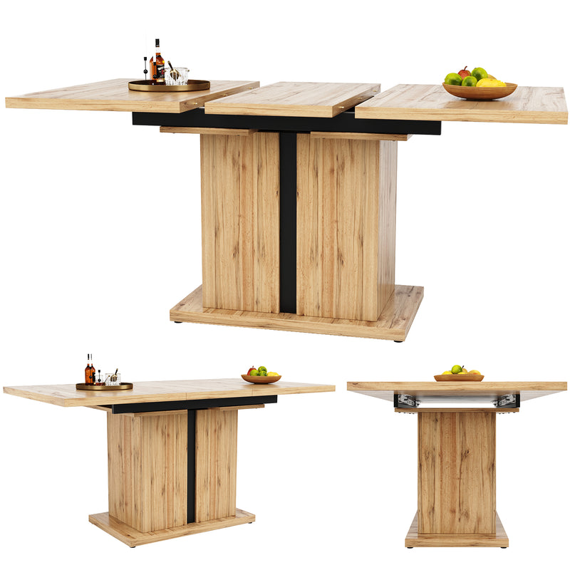 Table de salle à manger extensible effet bois (119–158,5 x 80 cm) NATED