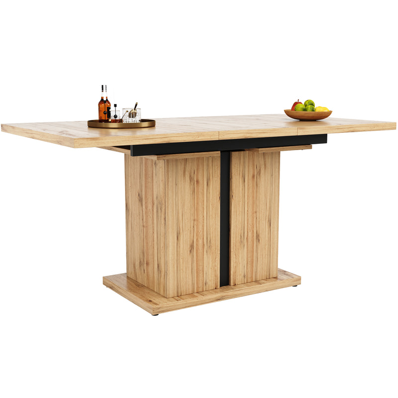 Table de salle à manger extensible effet bois (119–158,5 x 80 cm) NATED