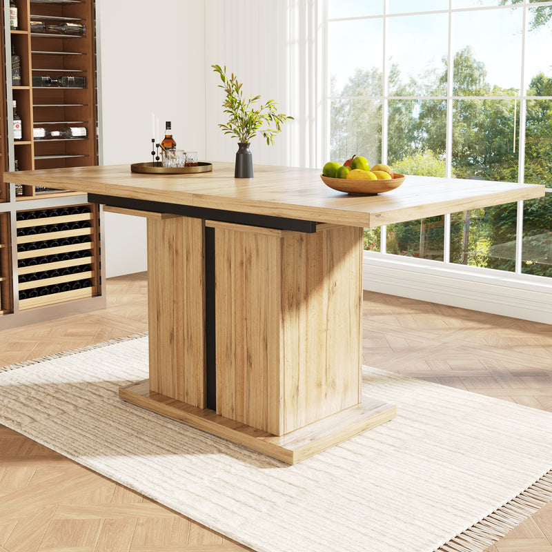 Table de salle à manger extensible effet bois (119–158,5 x 80 cm) NATED
