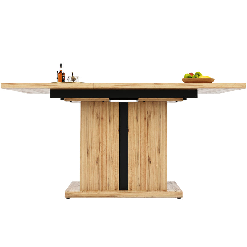 Table de salle à manger extensible effet bois (119–158,5 x 80 cm) NATED