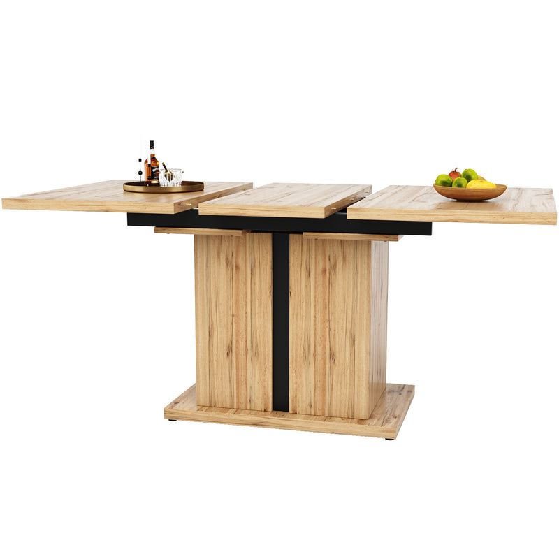 Table de salle à manger extensible effet bois (119–158,5 x 80 cm) NATED