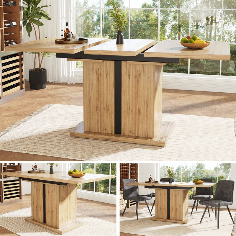 Table de salle à manger extensible effet bois (119–158,5 x 80 cm) NATED