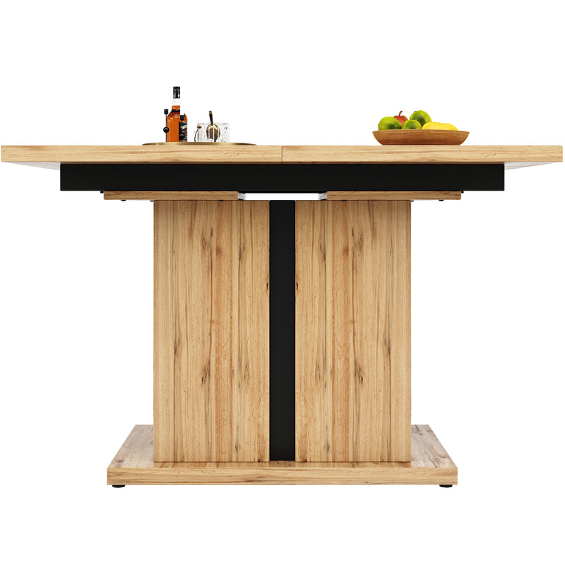 Table de salle à manger extensible effet bois (119–158,5 x 80 cm) NATED