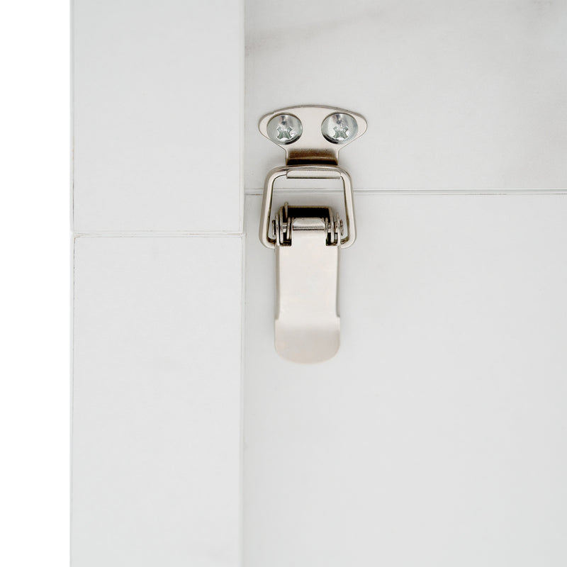 Table à manger rectangulaire extensible 120-160cm effet marbre blanc imprimé avec pied-armoire NEUROTOX