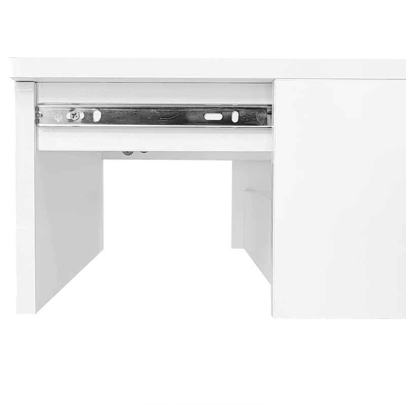 Table basse blanche relevable avec éclairage LED et 1 tiroir 100*50*45cm OIL