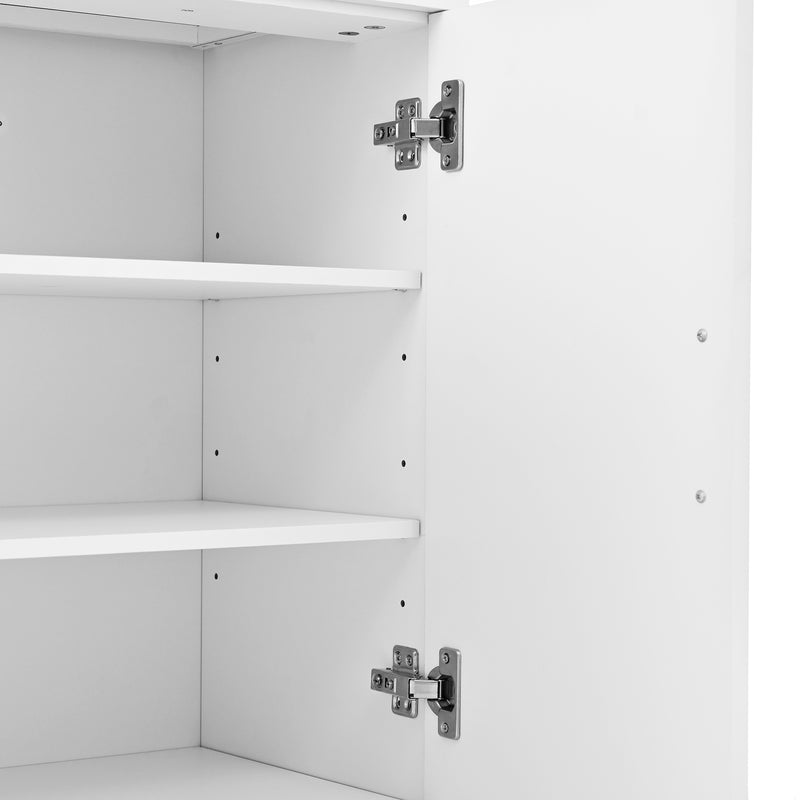 Buffet effet bois et blanc 4 portes et 2 tiroirs 120*35cm OPALPHYT