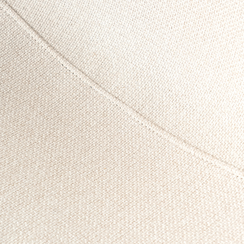 Ensemble de table à manger ronde avec plateau effet marbre blanc et 4 chaises blanches de style scandinave KHASE+CHARLTON LUMOS FABRIC BEIGE BLACK LEG