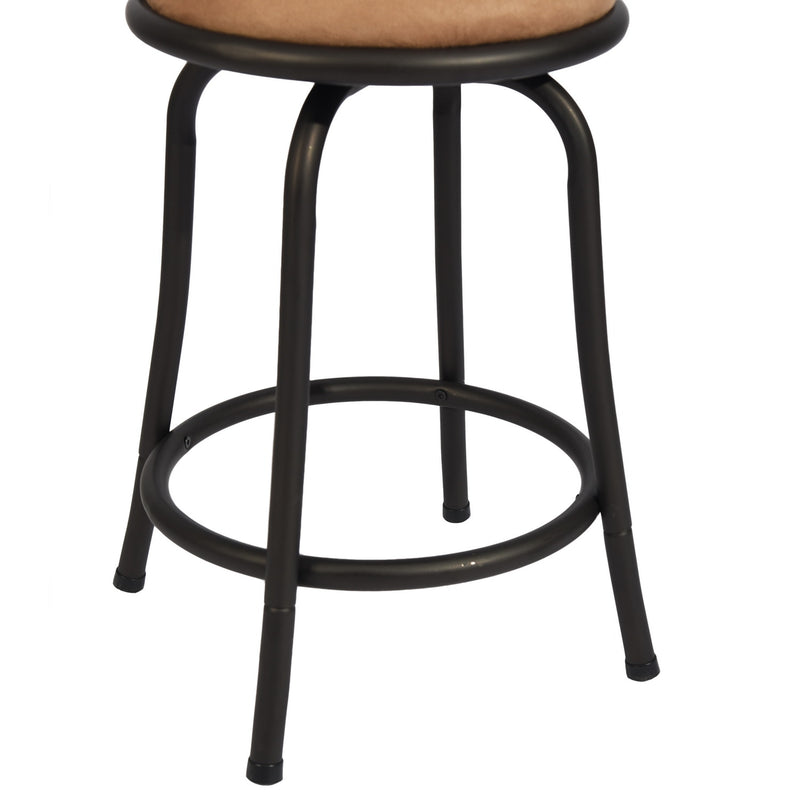 Lot de 2 tabourets de bar pivotants style bistrot marron repose pieds 2 hauteurs assises possibles 62/73cm PISTIL 29 INCH