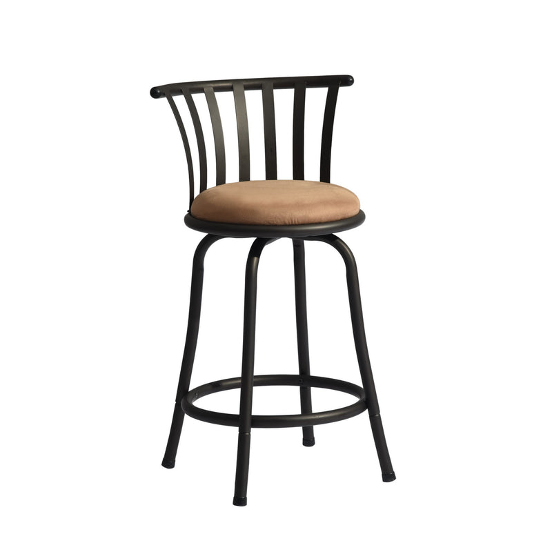 Lot de 2 tabourets de bar pivotants style bistrot marron repose pieds 2 hauteurs assises possibles 62/73cm PISTIL 29 INCH