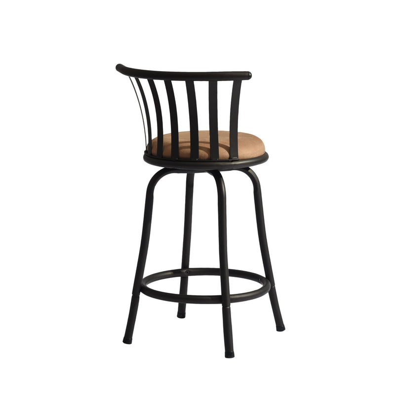 Lot de 2 tabourets de bar pivotants style bistrot marron repose pieds 2 hauteurs assises possibles 62/73cm PISTIL 29 INCH