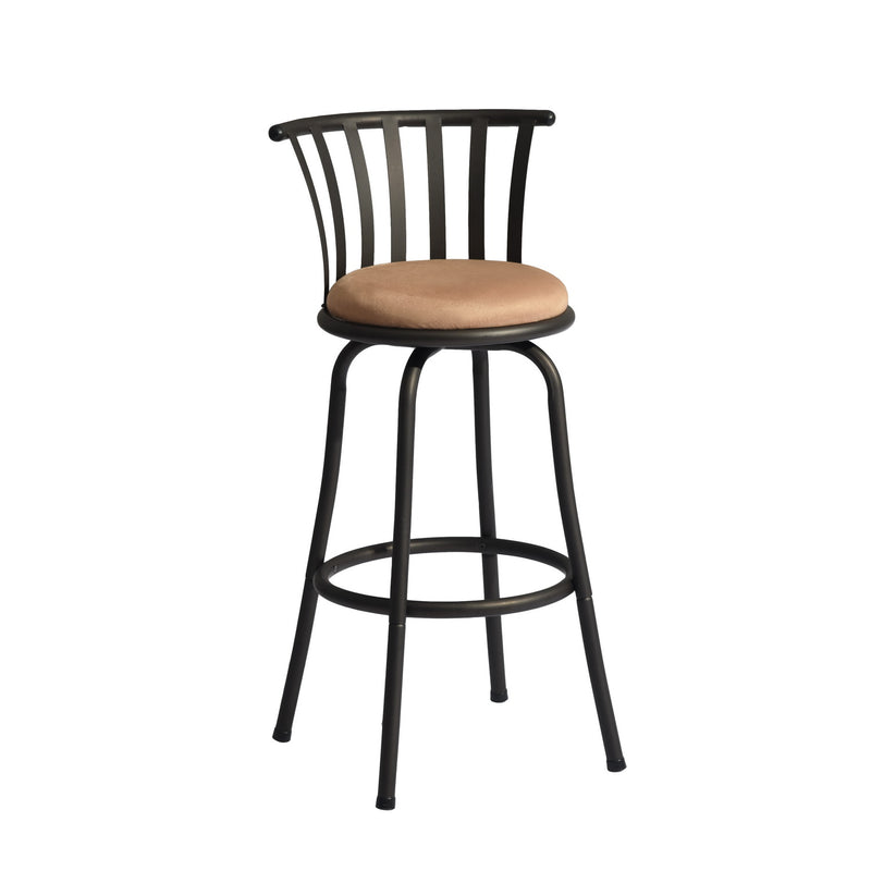 Lot de 2 tabourets de bar pivotants style bistrot marron repose pieds 2 hauteurs assises possibles 62/73cm PISTIL 29 INCH