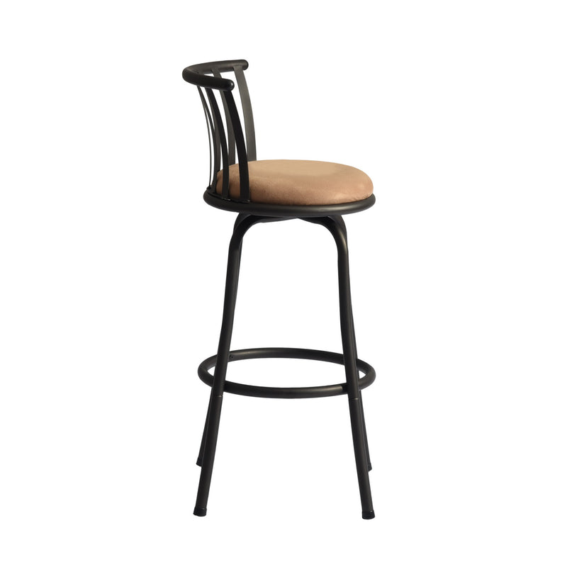 Lot de 2 tabourets de bar pivotants style bistrot marron repose pieds 2 hauteurs assises possibles 62/73cm PISTIL 29 INCH