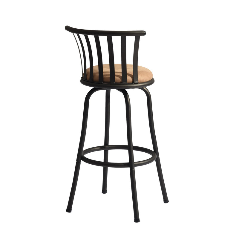 Lot de 2 tabourets de bar pivotants style bistrot marron repose pieds 2 hauteurs assises possibles 62/73cm PISTIL 29 INCH