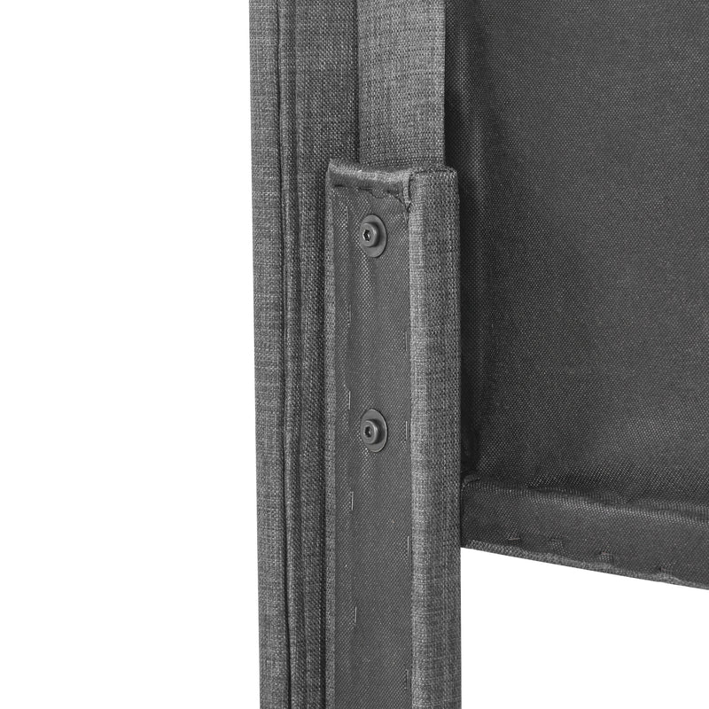 Ensemble lit double rembourré en lin gris 140x200 avec sommier à lattes et matelas à ressorts PERISTOM