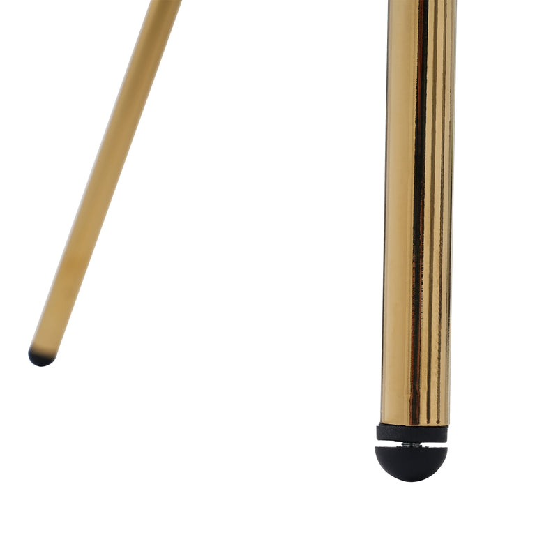 Chaise de salle à manger, chaise coiffeuse tissu bouclé beige, avec pieds métalliques dorés PETALVEIN