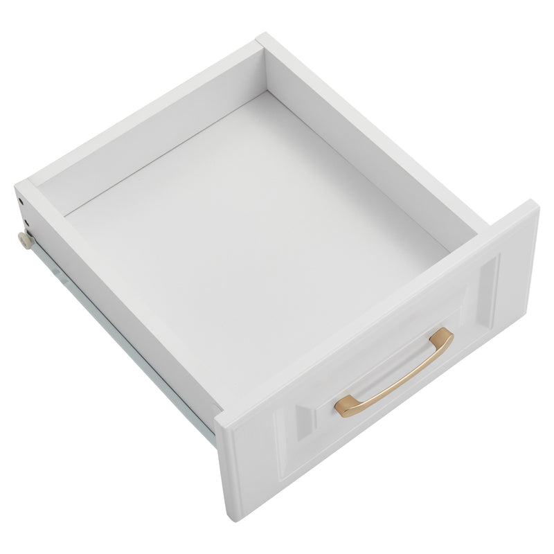 Buffet blanc fermier effet bois 4 tiroirs 4 portes PHECHEANS