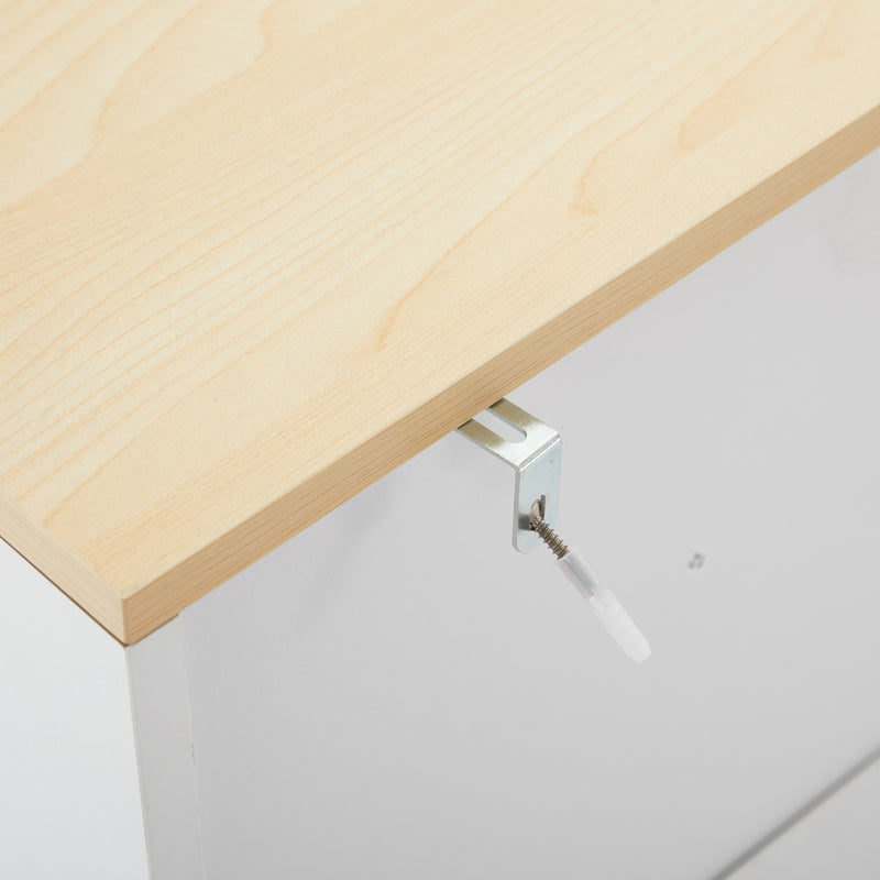 Buffet blanc fermier effet bois 4 tiroirs 4 portes PHECHEANS