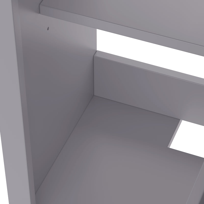 Meuble vasque gris sur pied, vasque blanc céramique (robinet non inclus) PHOCIDS