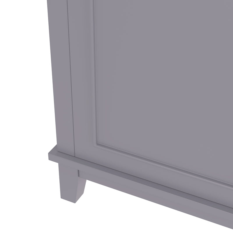 Meuble vasque gris sur pied, vasque blanc céramique (robinet non inclus) PHOCIDS