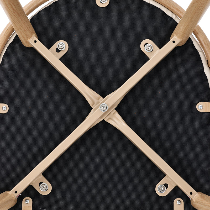 Lot de 4 chaises de salle à manger PU beige dossier en rotin tressé PECTIN