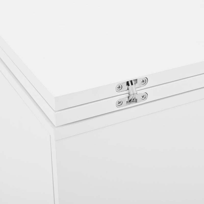 Buffet avec table retratable à 360° avec portes en verre ondulé convertible îlot de cuisine blanc PRAIRIEHAZE