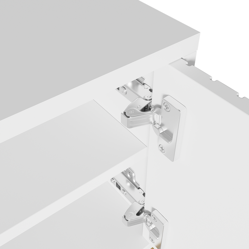 Buffet bois noyer à 6 tiroirs avec poignées en rotin et pieds en métal PRODUCER