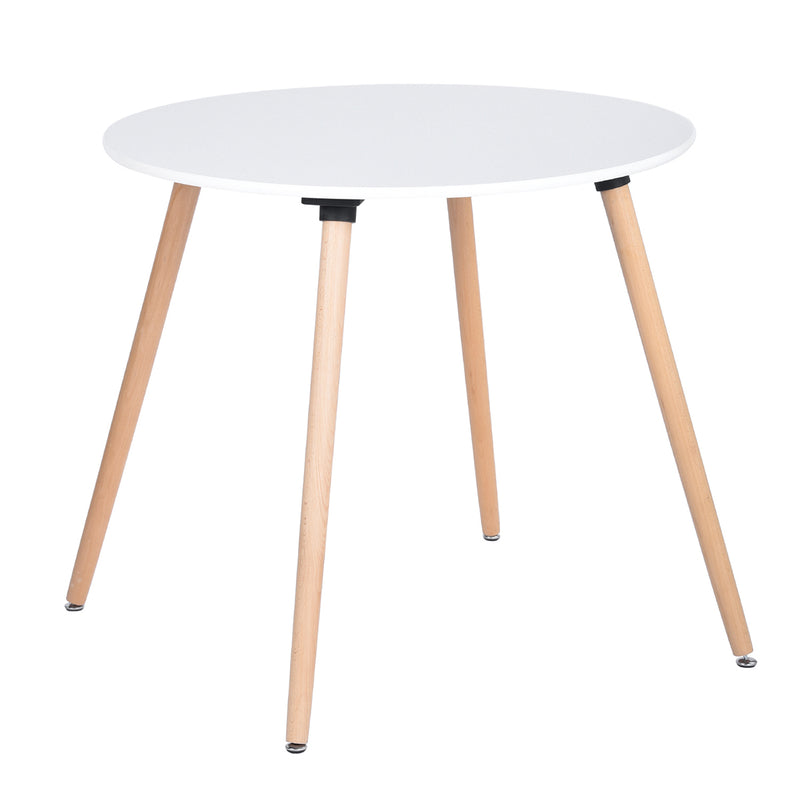 Table de salle à manger ronde scandinave blanche en bois 80*80*74cm ROOKIE ROUND