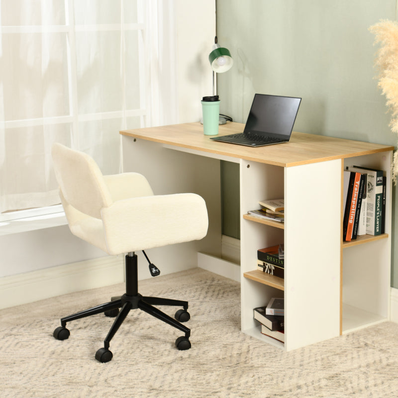 Chaise de bureau en tissu éponge beige, réglable en hauteur, rotation à 360° ROSS KD BUFAN BEIGE BLACK