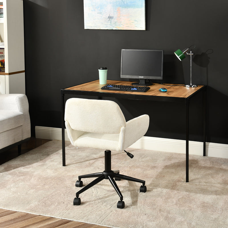 Chaise de bureau en tissu éponge beige, réglable en hauteur, rotation à 360° ROSS KD BUFAN BEIGE BLACK