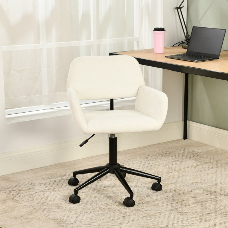 Chaise de bureau en tissu éponge beige, réglable en hauteur, rotation à 360° ROSS KD BUFAN BEIGE BLACK