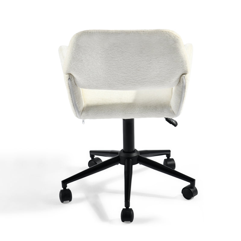 Chaise de bureau en tissu éponge beige, réglable en hauteur, rotation à 360° ROSS KD BUFAN BEIGE BLACK